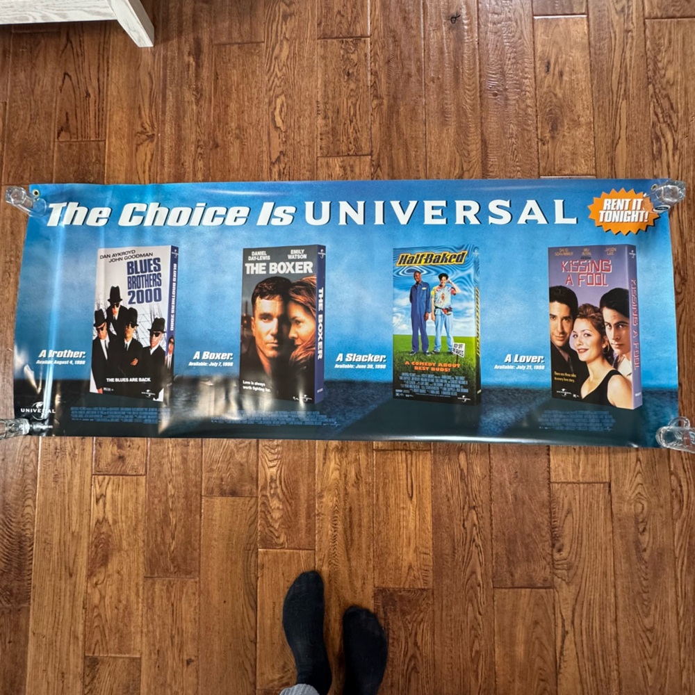 🎬Vintage Universal Home Video Promotional Poster ~60”x24”🎬